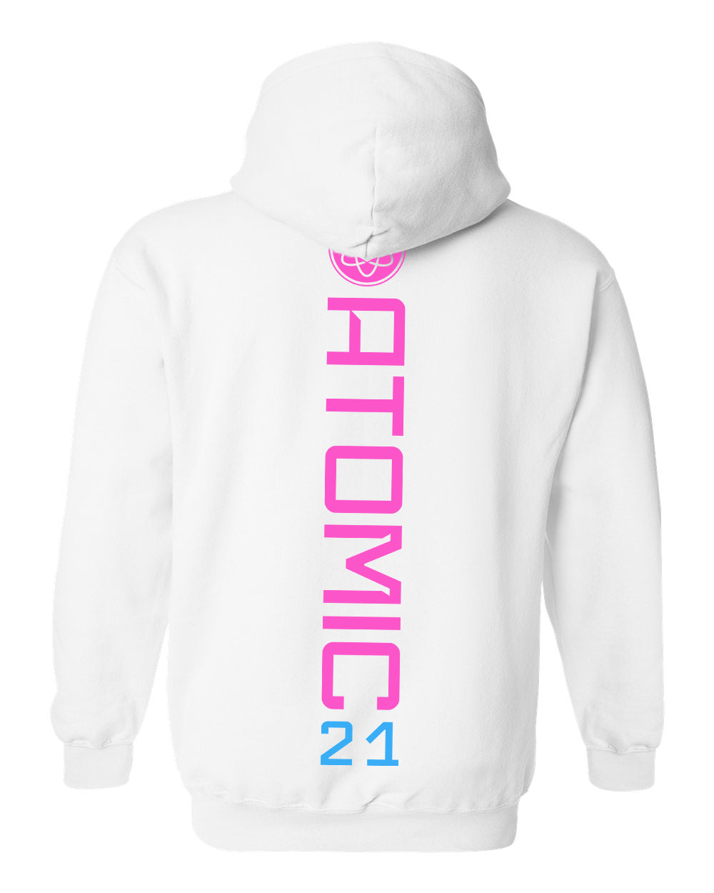 Atomic Iron Man Hoodie in White (Optional Personalization)