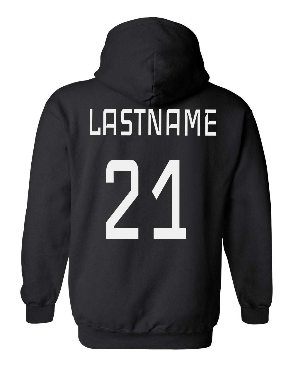 White Atomic Soccer Club Hoodie in Black (Optional Personalization)