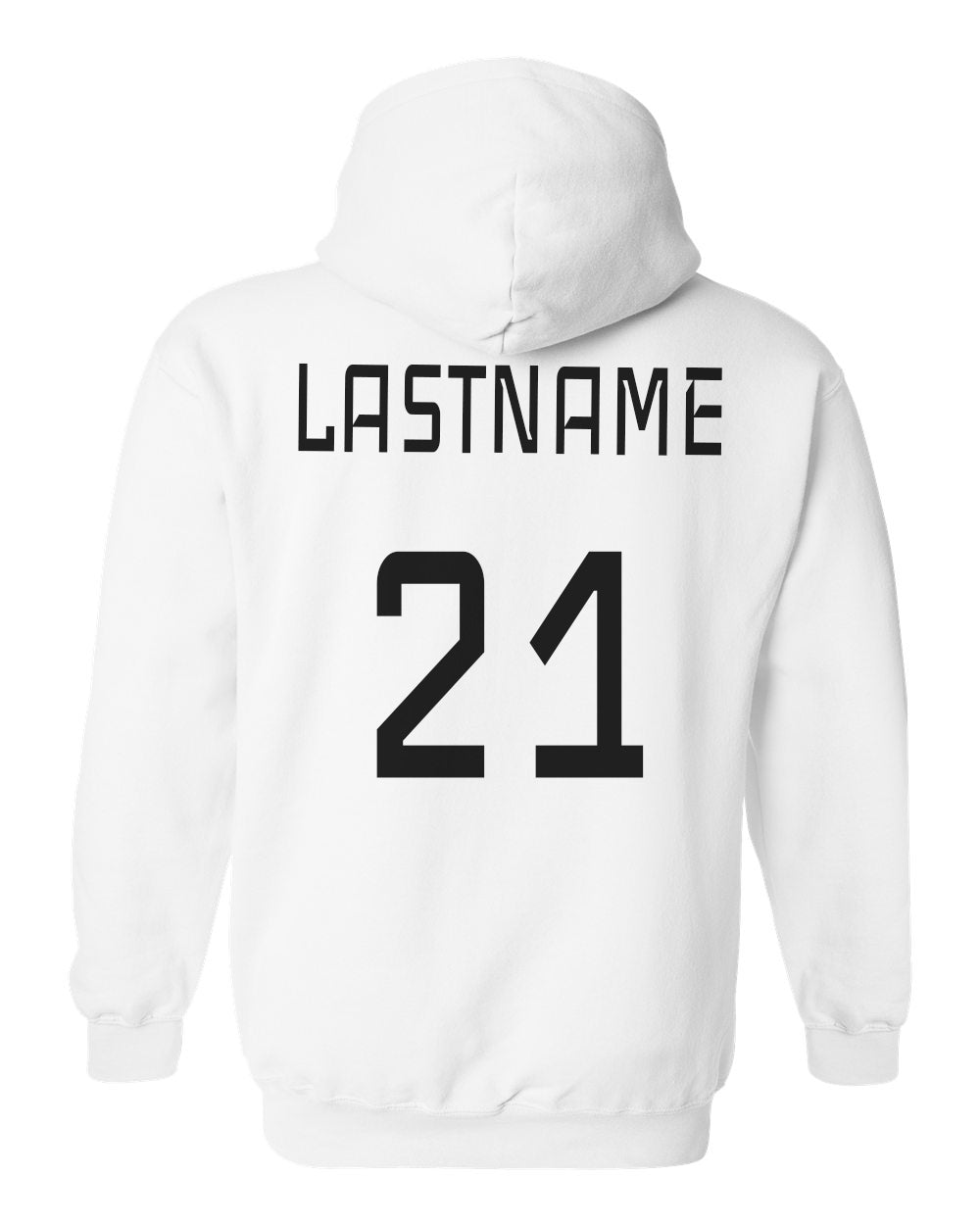 Black Atomic Soccer Club Hoodie in White (Optional Personalization)