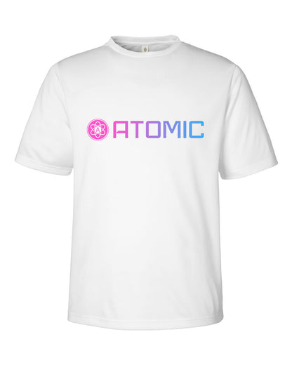 Pink & Blue Horizontal Ombre Atomic Performance Tee in White