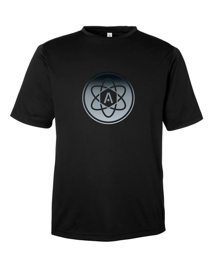 Gray Ombre Atomic Iron Man Performance Tee in Black