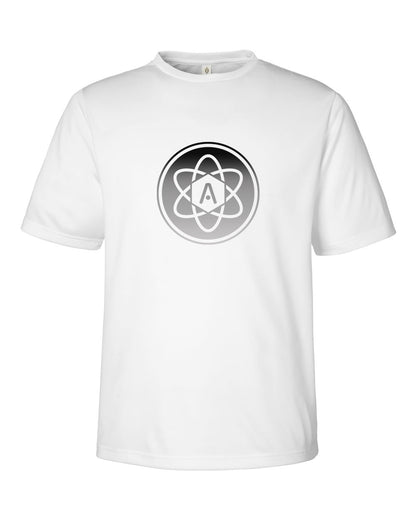 Gray Ombre Atomic Iron Man Performance Tee in White