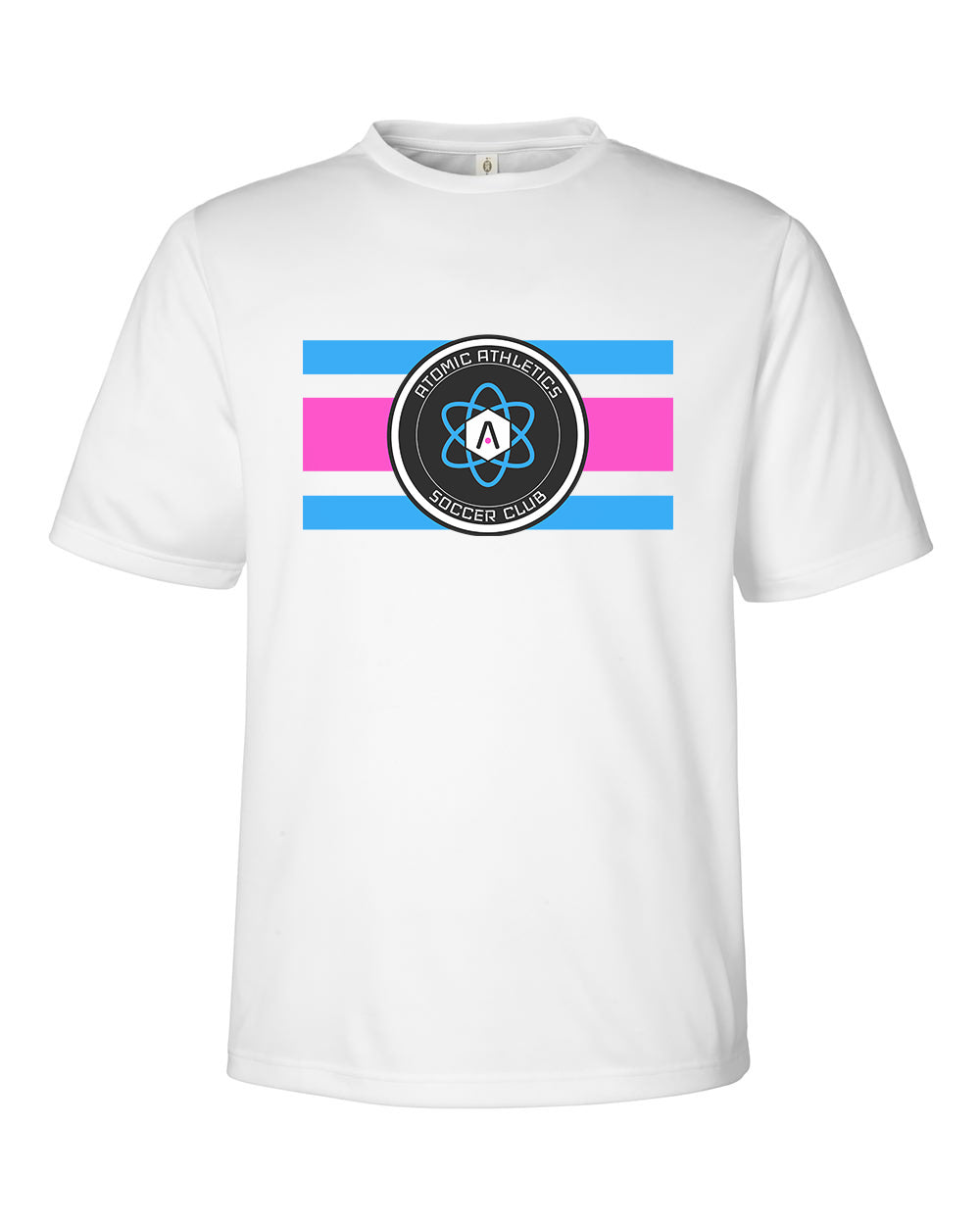 Atomic Flag Horizontal Performance Tee in White