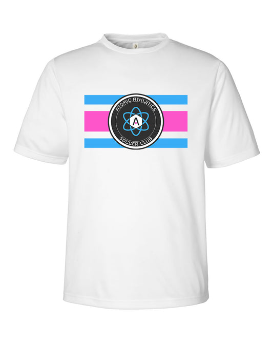 Atomic Flag Horizontal Performance Tee in White