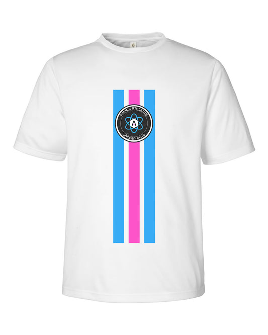 Atomic Flag Vertical Performance Tee in White