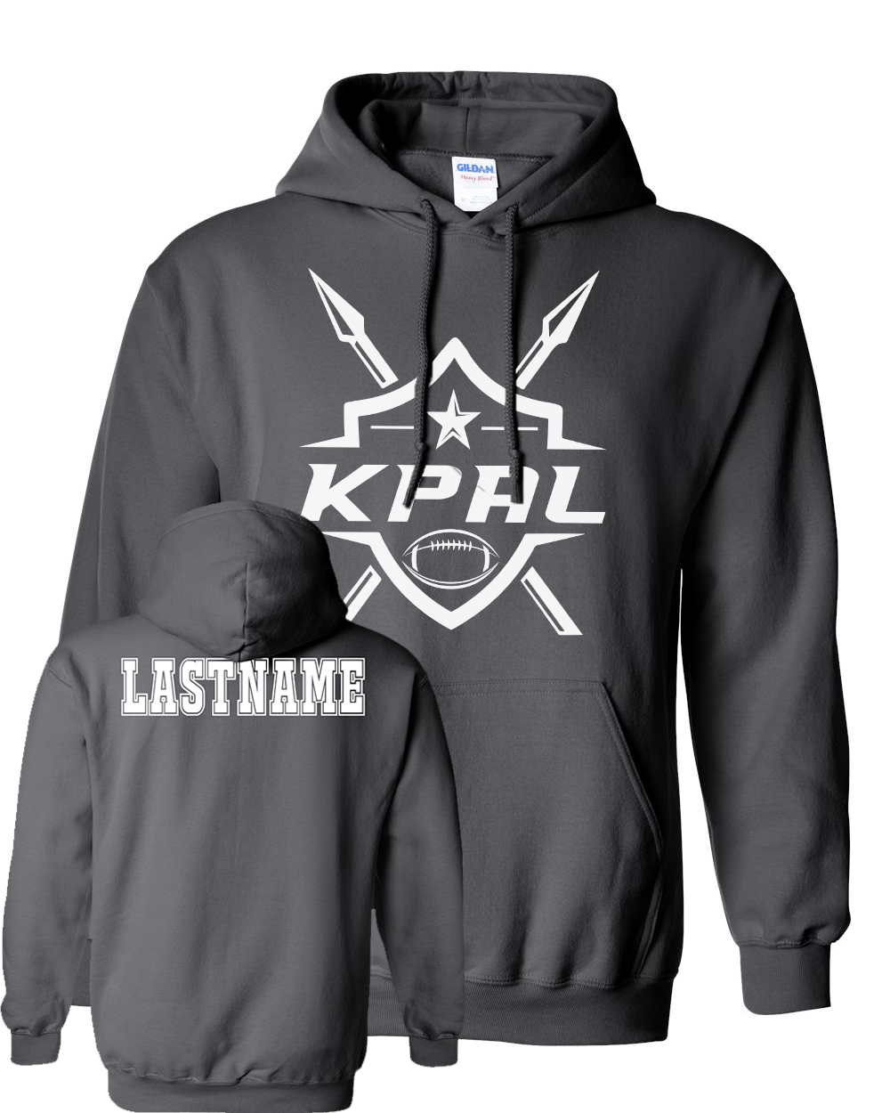 Kuna PAL Football Hoodie in Charcoal (Optional Personalization)