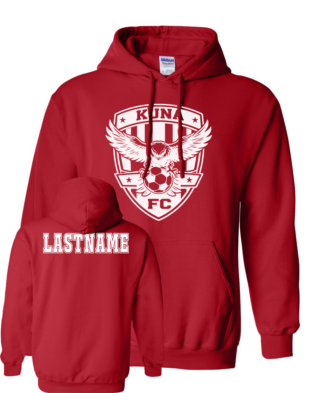 Kuna PAL Soccer FC Hoodie in Red (Optional Personalization)