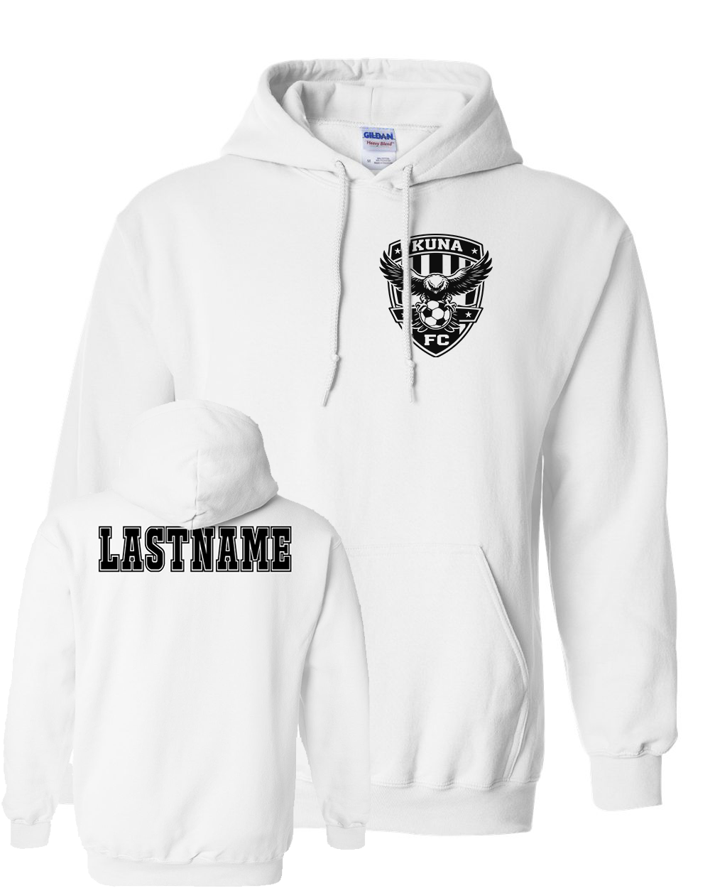 Kuna PAL Soccer FC Pocket Hoodie in White (Optional Personalization)