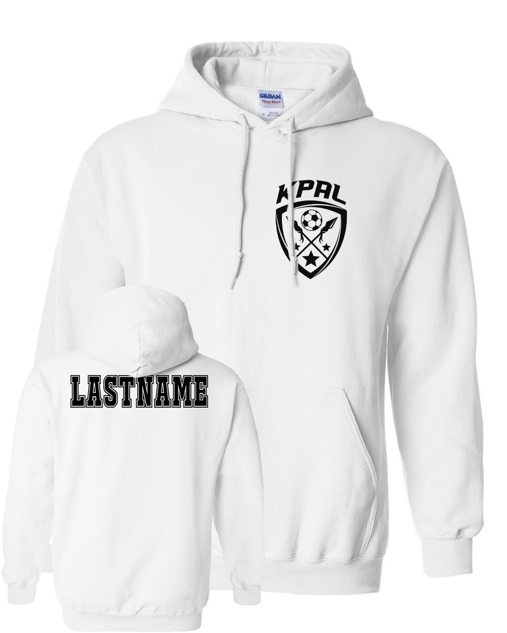 Kuna PAL Soccer Rec Pocket Hoodie in White (Optional Personalization)