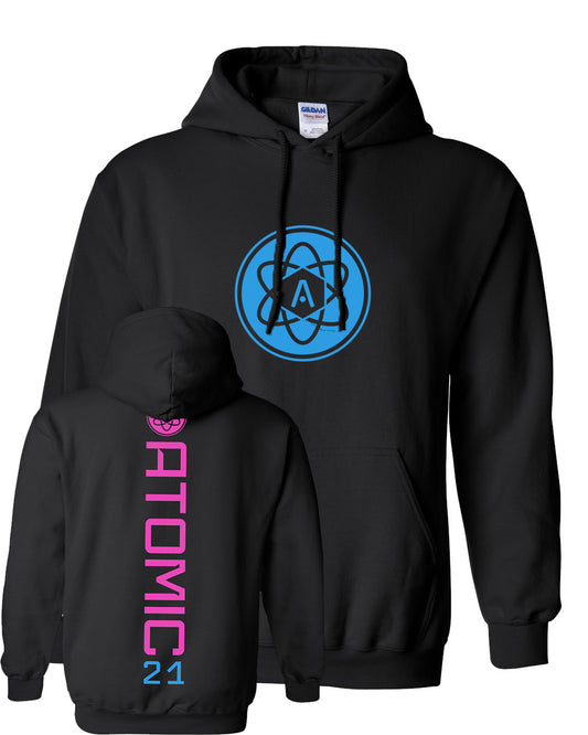 Atomic Iron Man Hoodie in Black (Optional Personalization)