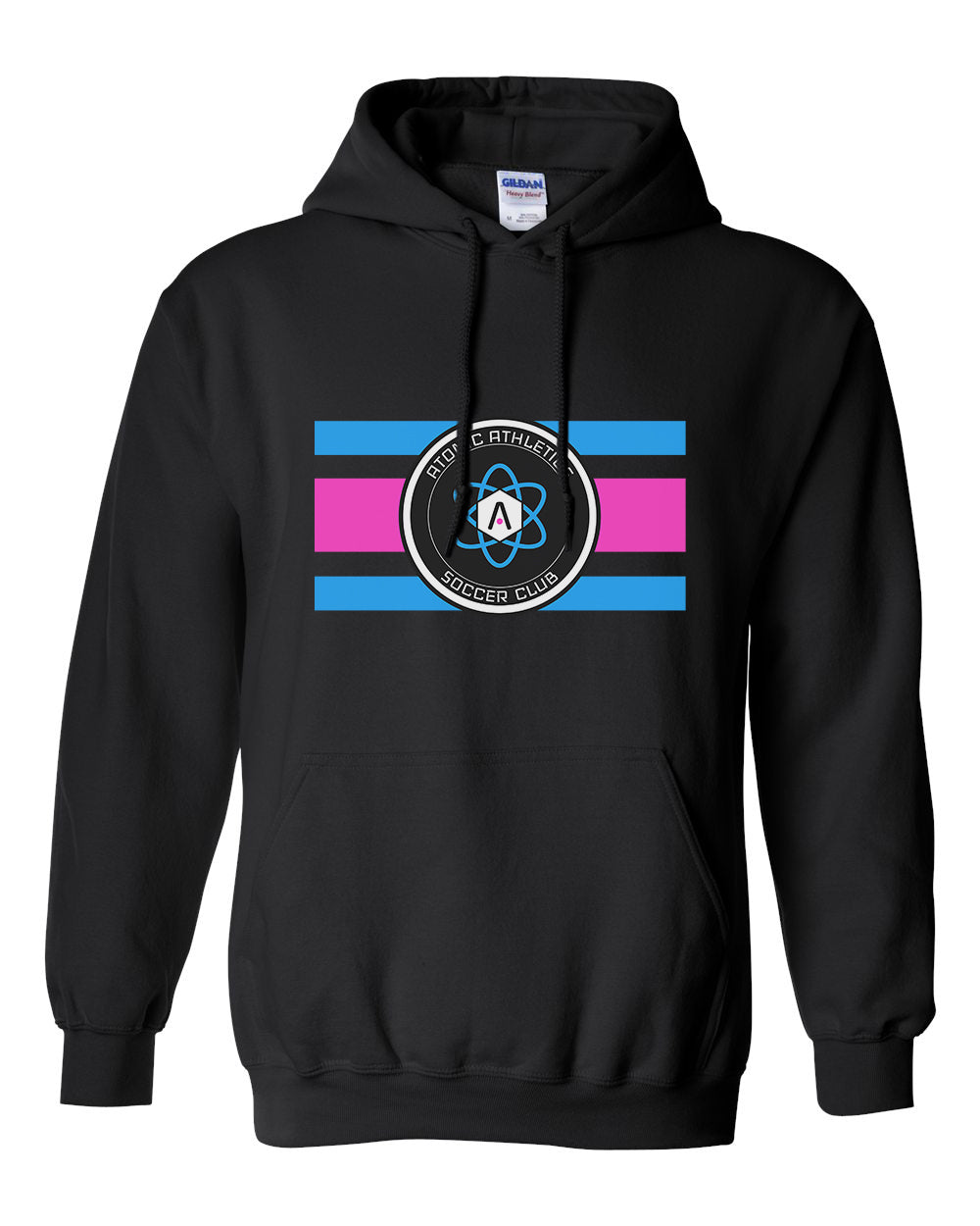Atomic Flag Horizontal Hoodie in Black (Optional Personalization)