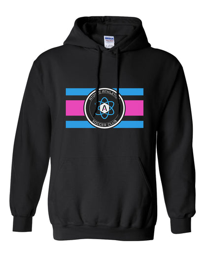 Atomic Flag Horizontal Hoodie in Black (Optional Personalization)
