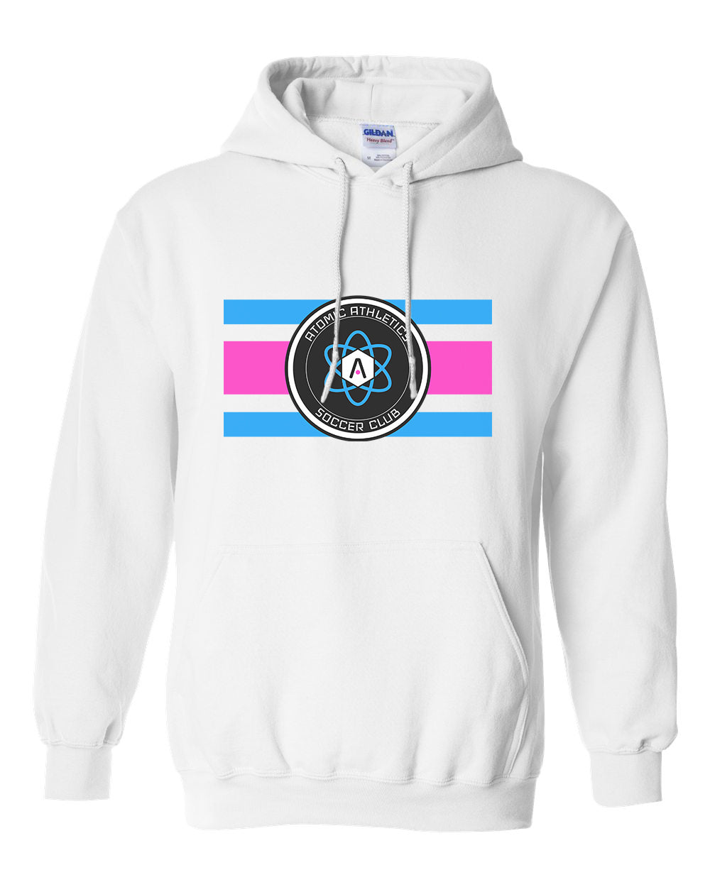 Atomic Flag Horizontal Hoodie in White (Optional Personalization)