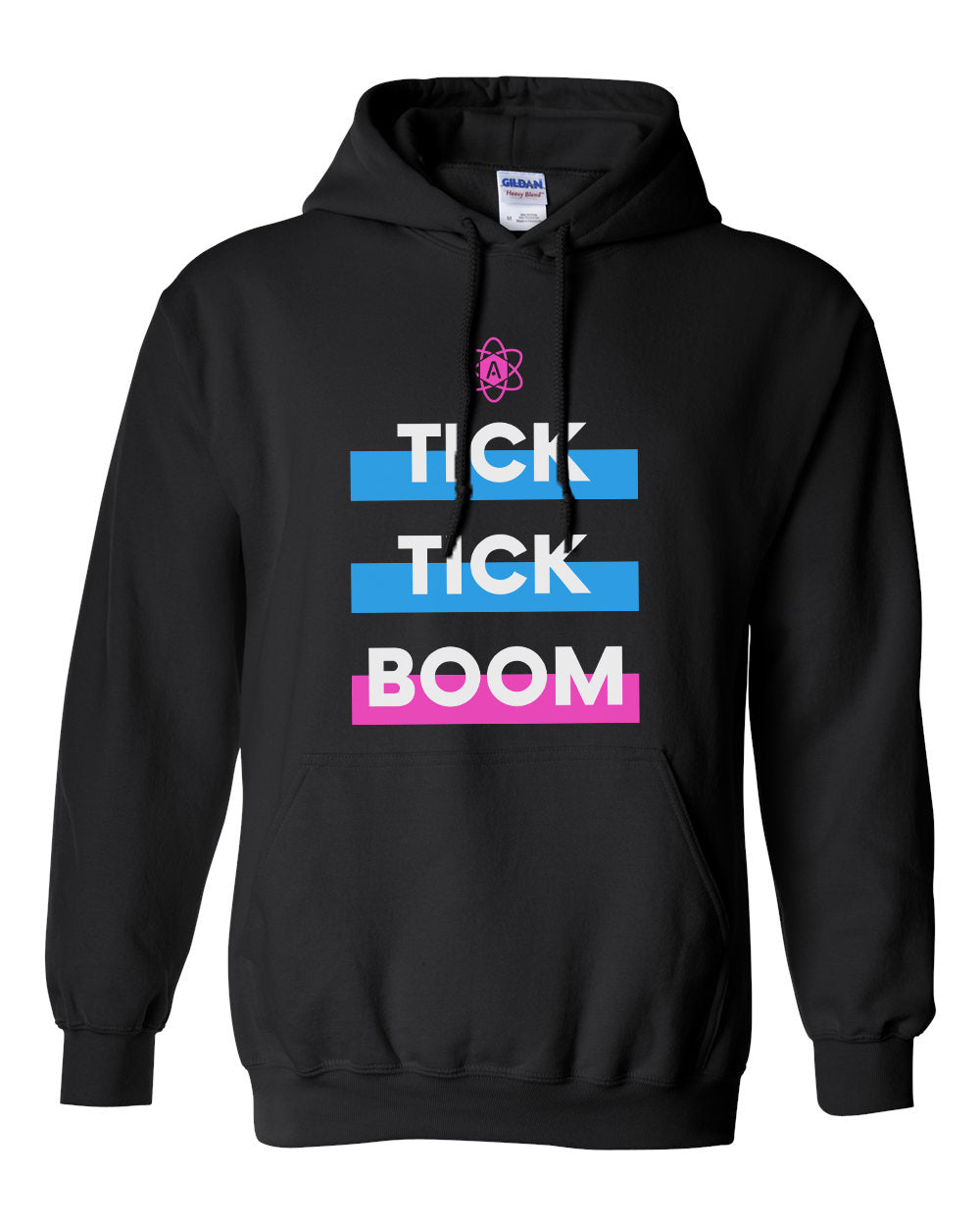 Atomic Tick Tick Boom Hoodie in Black (Optional Personalization)