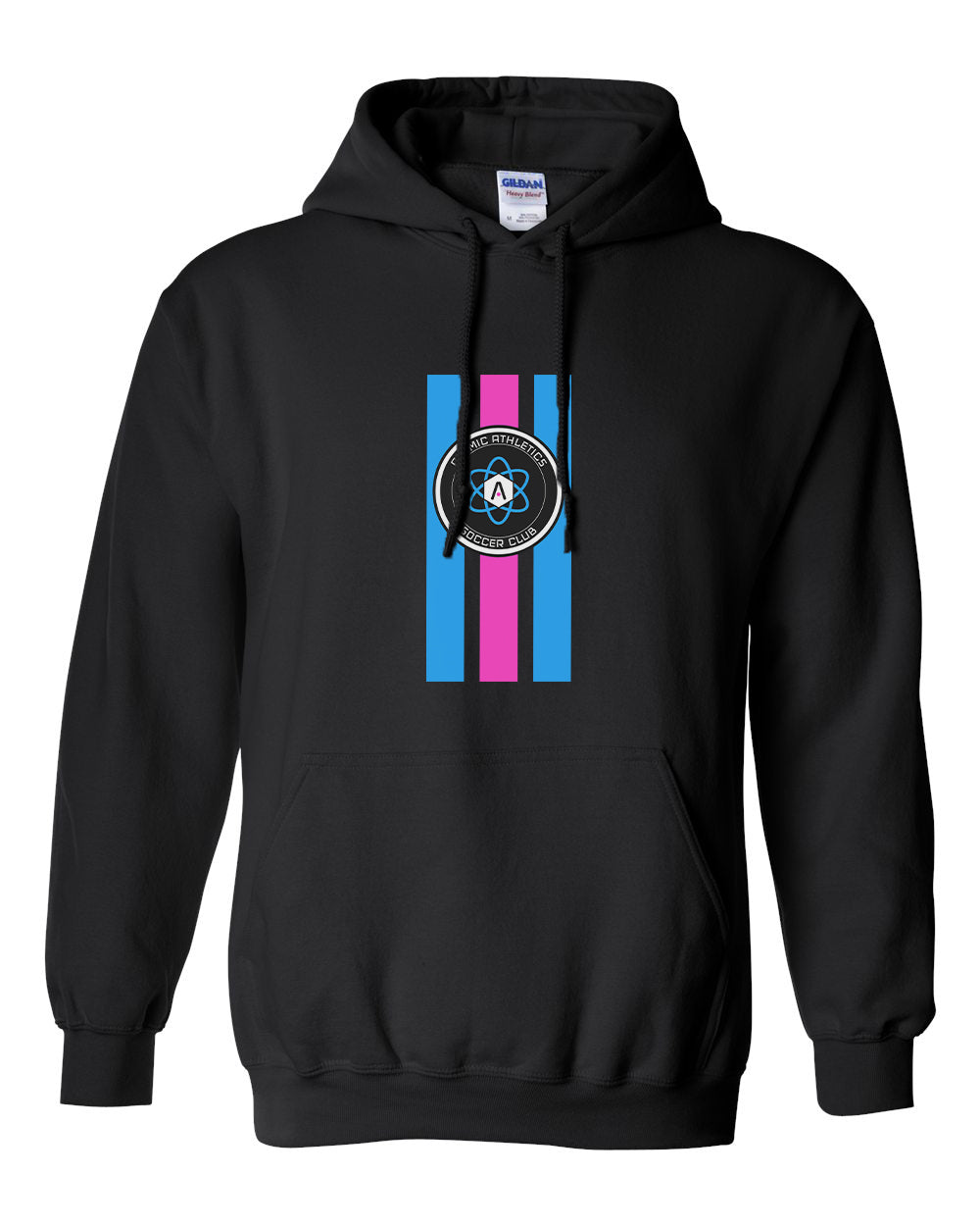 Atomic Flag Vertical Hoodie in Black (Optional Personalization)