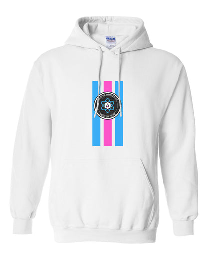 Atomic Flag Vertical Hoodie in White (Optional Personalization)