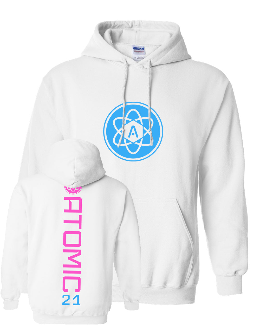 Atomic Iron Man Hoodie in White (Optional Personalization)