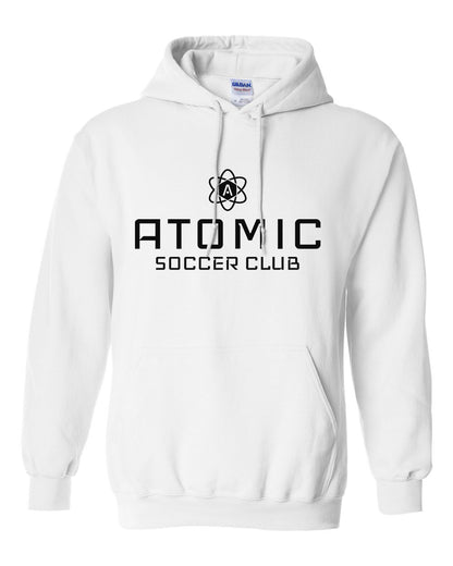 Black Atomic Soccer Club Hoodie in White (Optional Personalization)