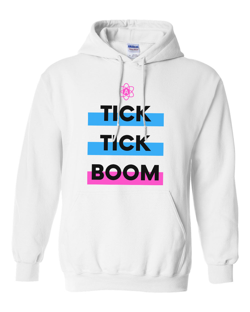 Atomic Tick Tick Boom Hoodie in White (Optional Personalization)