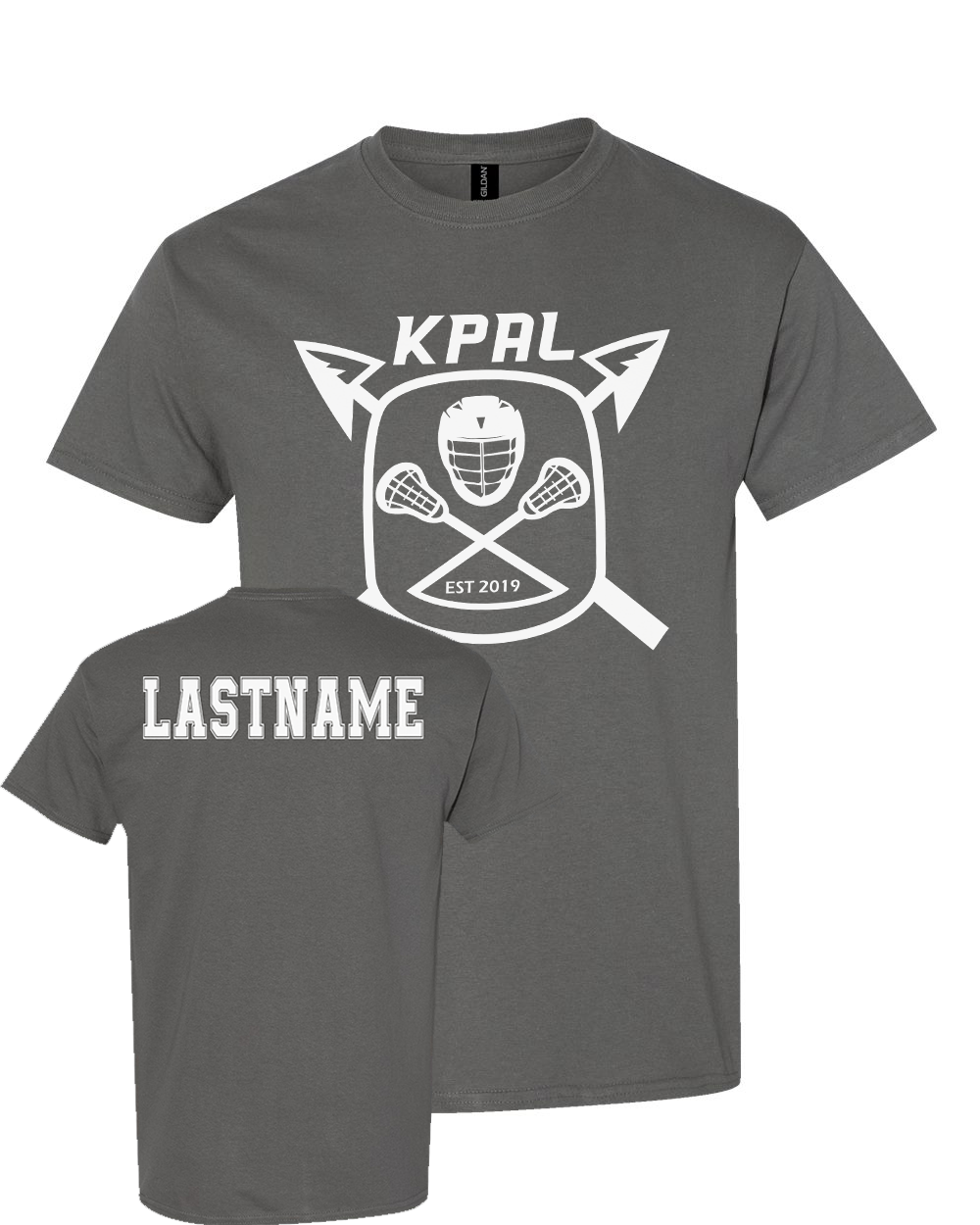 Kuna PAL Lacrosse Graphic Tee in Charcoal (Optional Personalization)