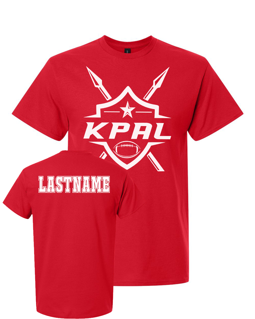 Kuna PAL Football Graphic Tee in Red (Optional Personalization)