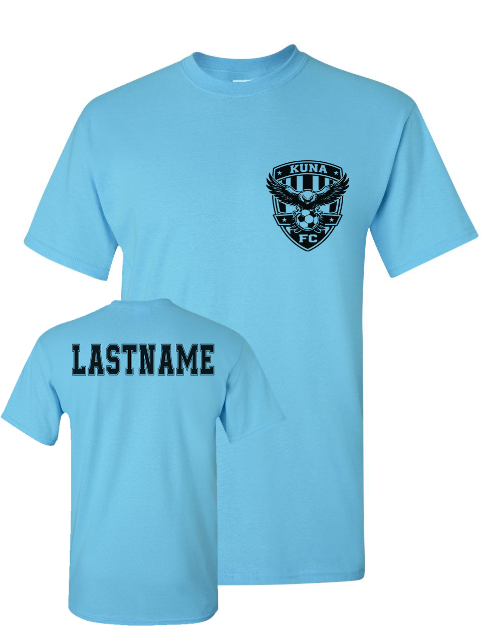 Kuna PAL Soccer FC Pocket Graphic Tee in Sky (Optional Personalization)