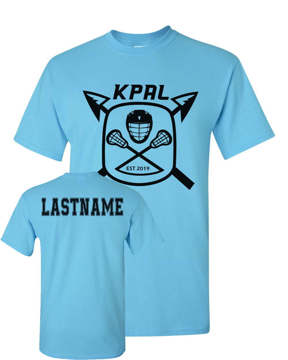 Kuna PAL Lacrosse Graphic Tee in Sky (Optional Personalization)