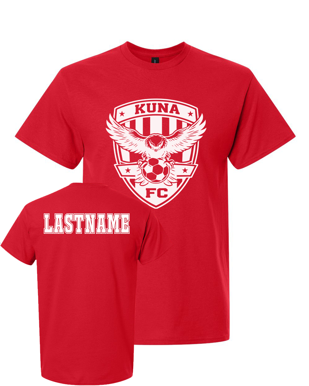 Kuna PAL Soccer FC Graphic Tee in Red (Optional Personalization)