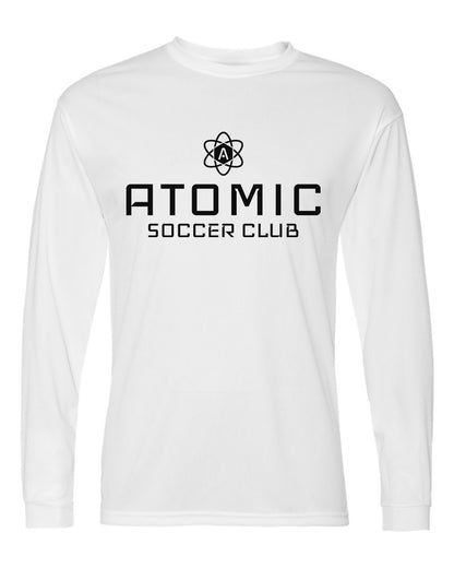 Black Atomic Soccer Club Performance Long Sleeve Tee in White