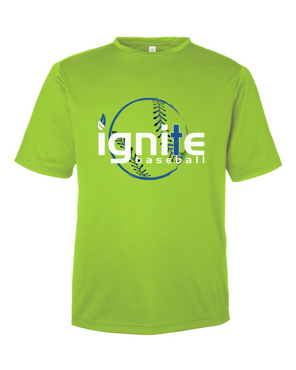 Ignite Baseball Performance Tee in Acid Green (Optional Personalized)