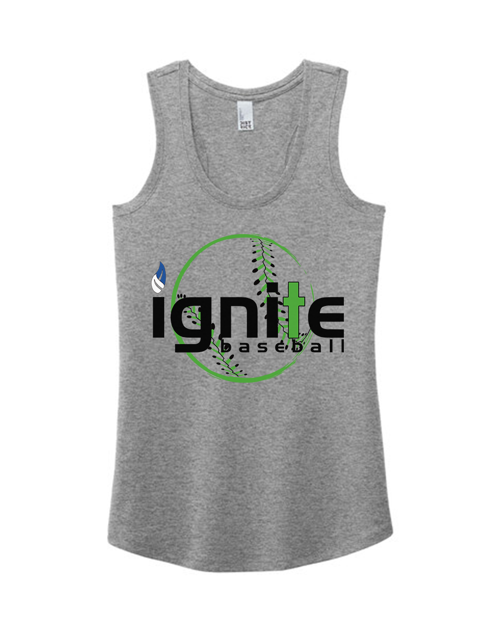 Ignite Baseball Women's Racerback Graphic Tank in Gray Frost