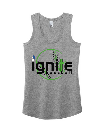 Ignite Baseball Women's Racerback Graphic Tank in Gray Frost