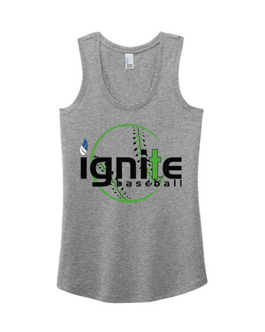 Ignite Baseball Women's Racerback Graphic Tank in Gray Frost