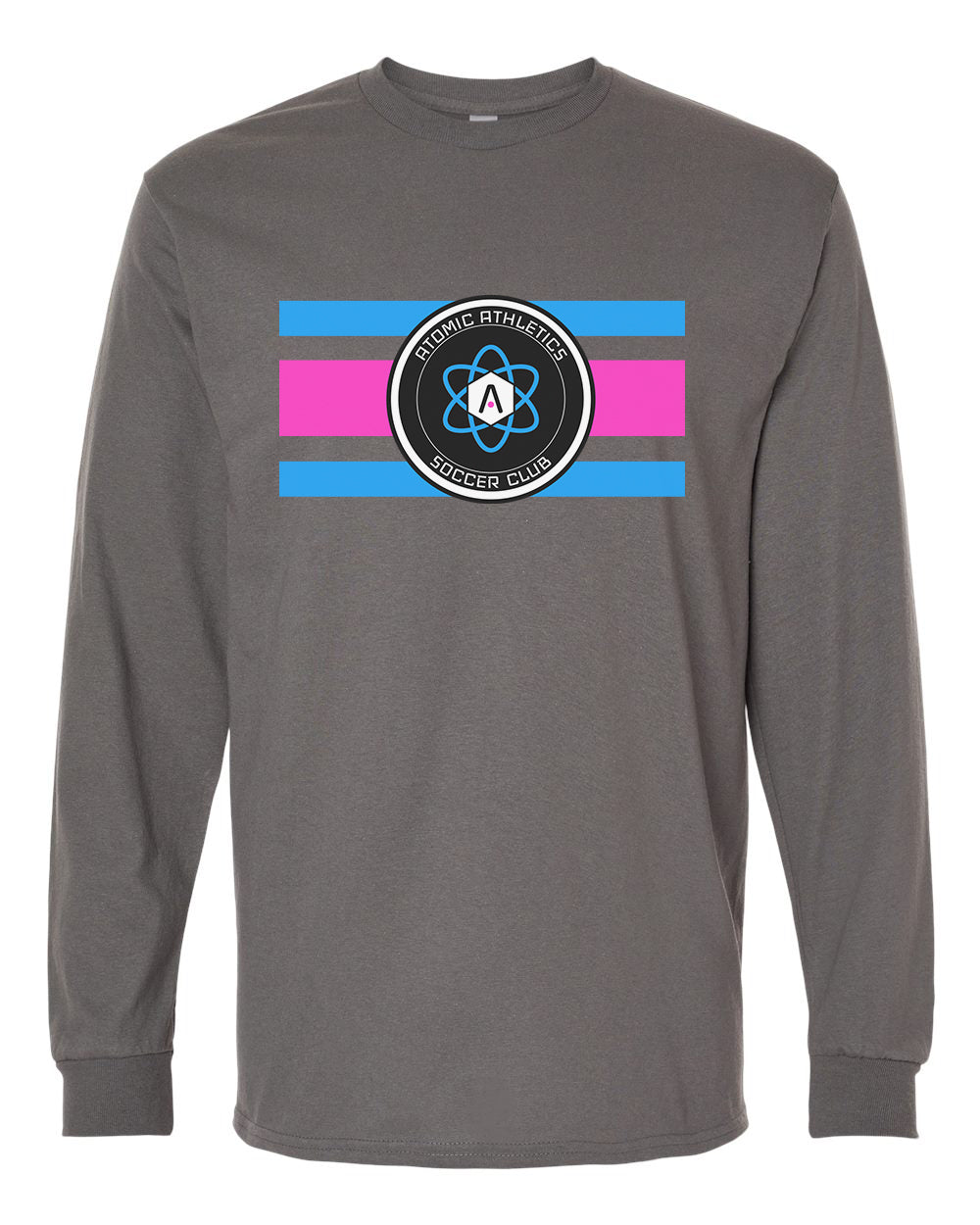 Atomic Flag Horizontal Long Sleeve Graphic Tee in Charcoal