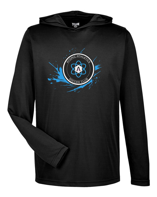 Atomic Splash Performance Long Sleeve Tee With Hood in Black