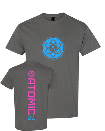 Atomic Iron Man Graphic Tee in Charcoal (Optional Personalization)