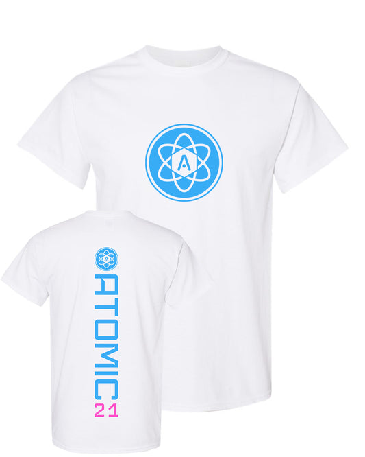 Atomic Iron Man Graphic Tee in White (Optional Personalization)