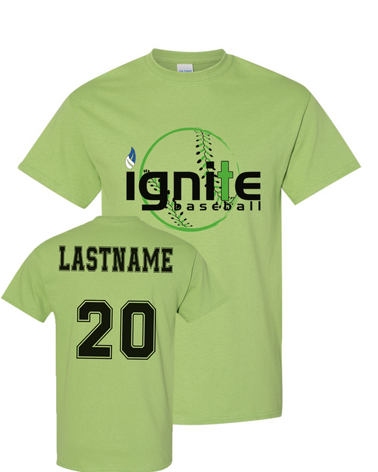 Ignite Baseball Graphic Tee in Kiwi (Optional Personalization)