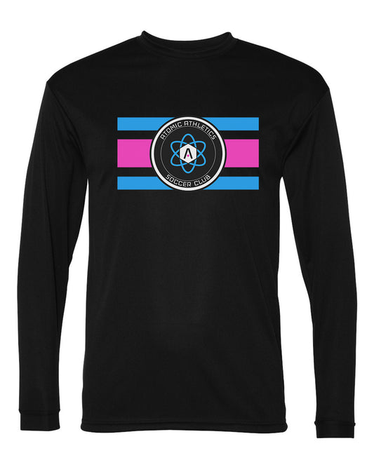 Atomic Flag Horizontal Performance Long Sleeve Tee in Black