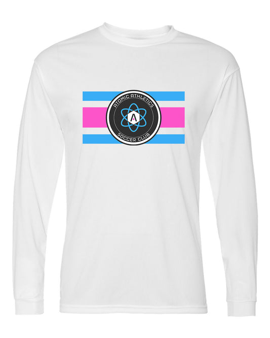 Atomic Flag Horizontal Performance Long Sleeve Tee in White