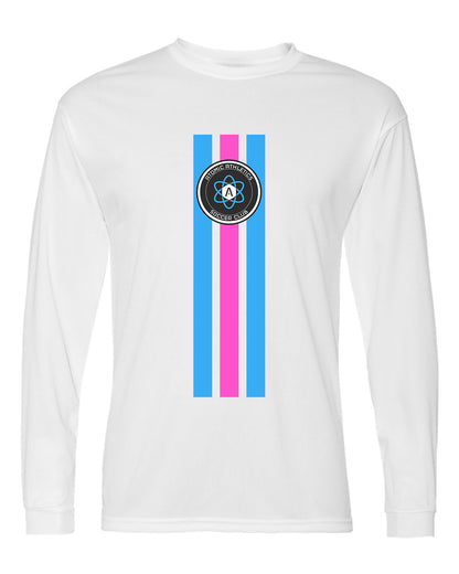 Atomic Flag Vertical Performance Long Sleeve Tee in White