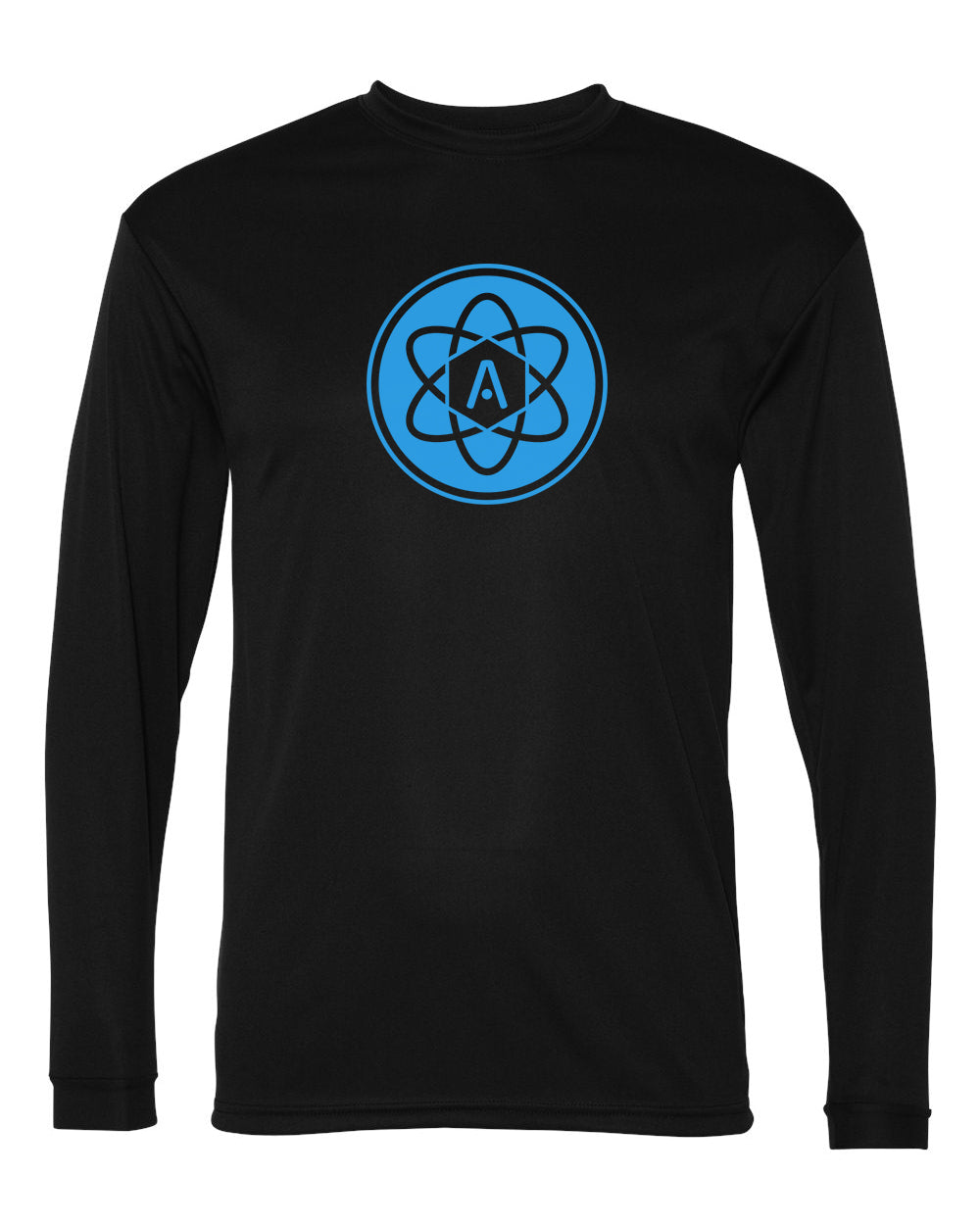 Atomic Iron Man Performance Performance Long Sleeve Tee in Black (Optional Personalized)