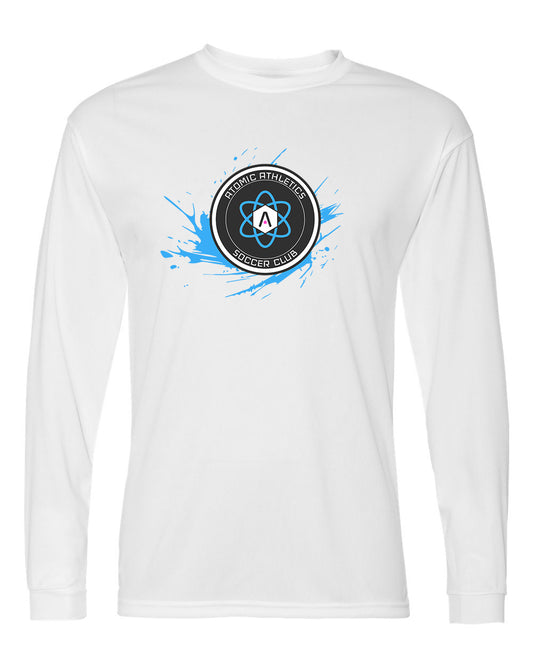 Atomic Splash Performance Long Sleeve Tee in White
