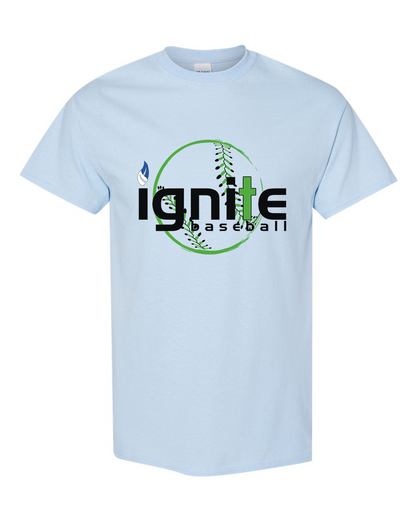 Ignite Baseball Graphic Tee in Light Blue (Optional Personalization)