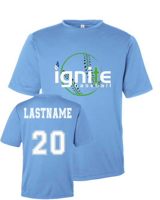 Ignite Baseball Performance Tee in Sport Light Blue (Optional Personalized)