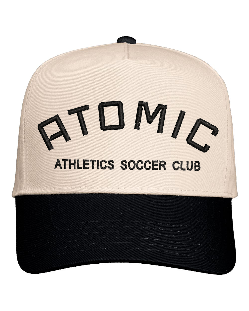 Atomic Soccer Club Embroidered Twill Hat in Natural/Black