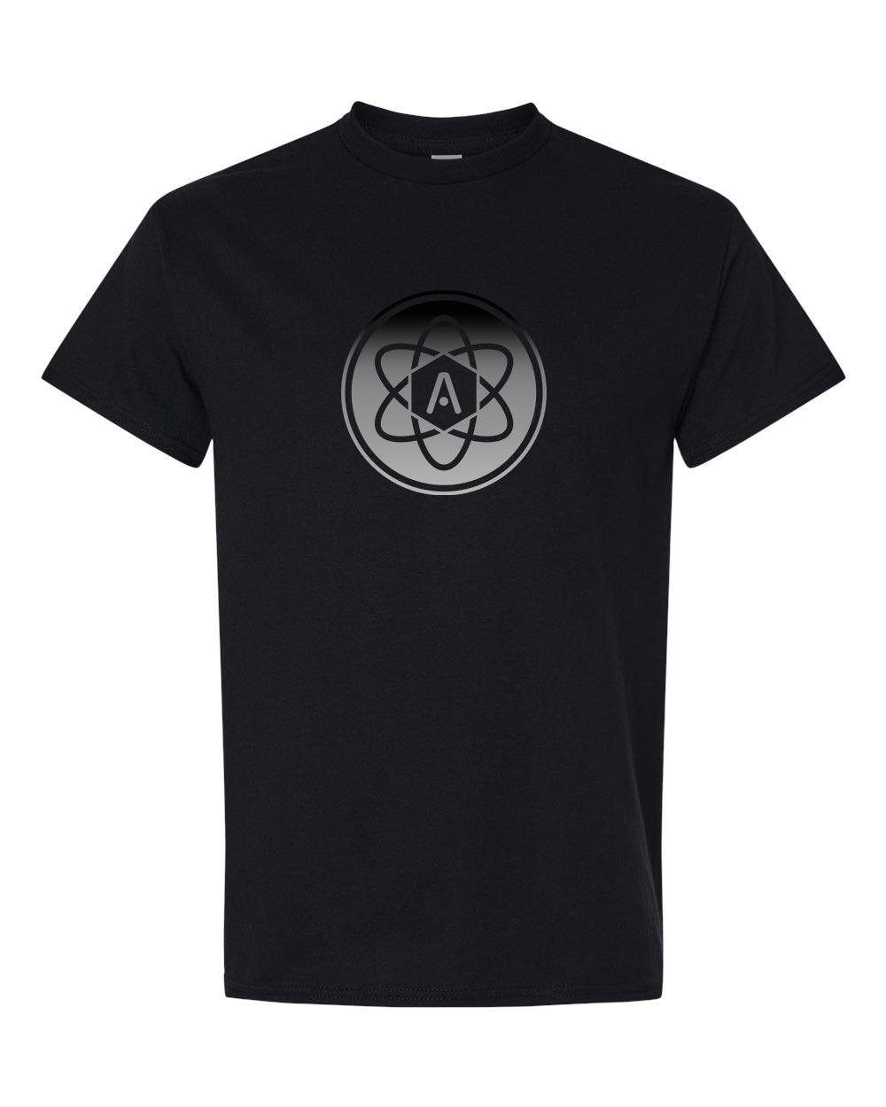Gray Ombre Atomic Iron Man Graphic Tee in Black
