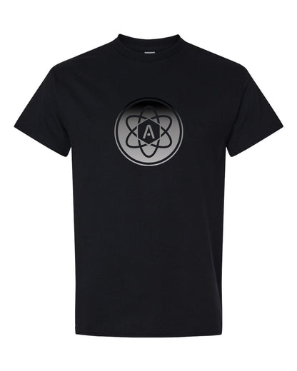 Gray Ombre Atomic Iron Man Graphic Tee in Black