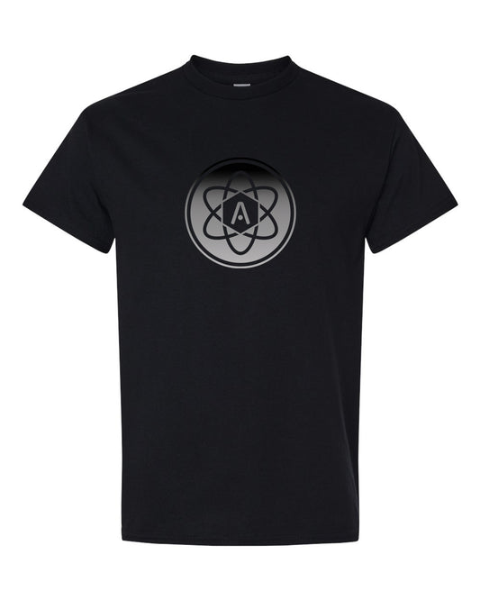 Gray Ombre Atomic Iron Man Graphic Tee in Black