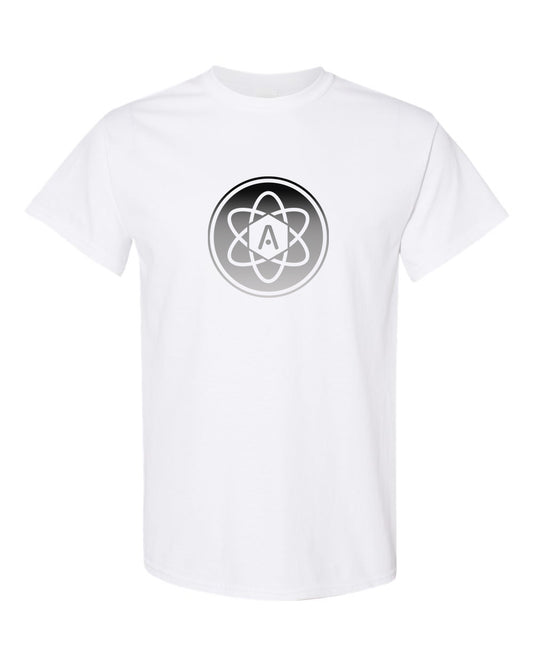 Gray Ombre Atomic Iron Man Graphic Tee in White